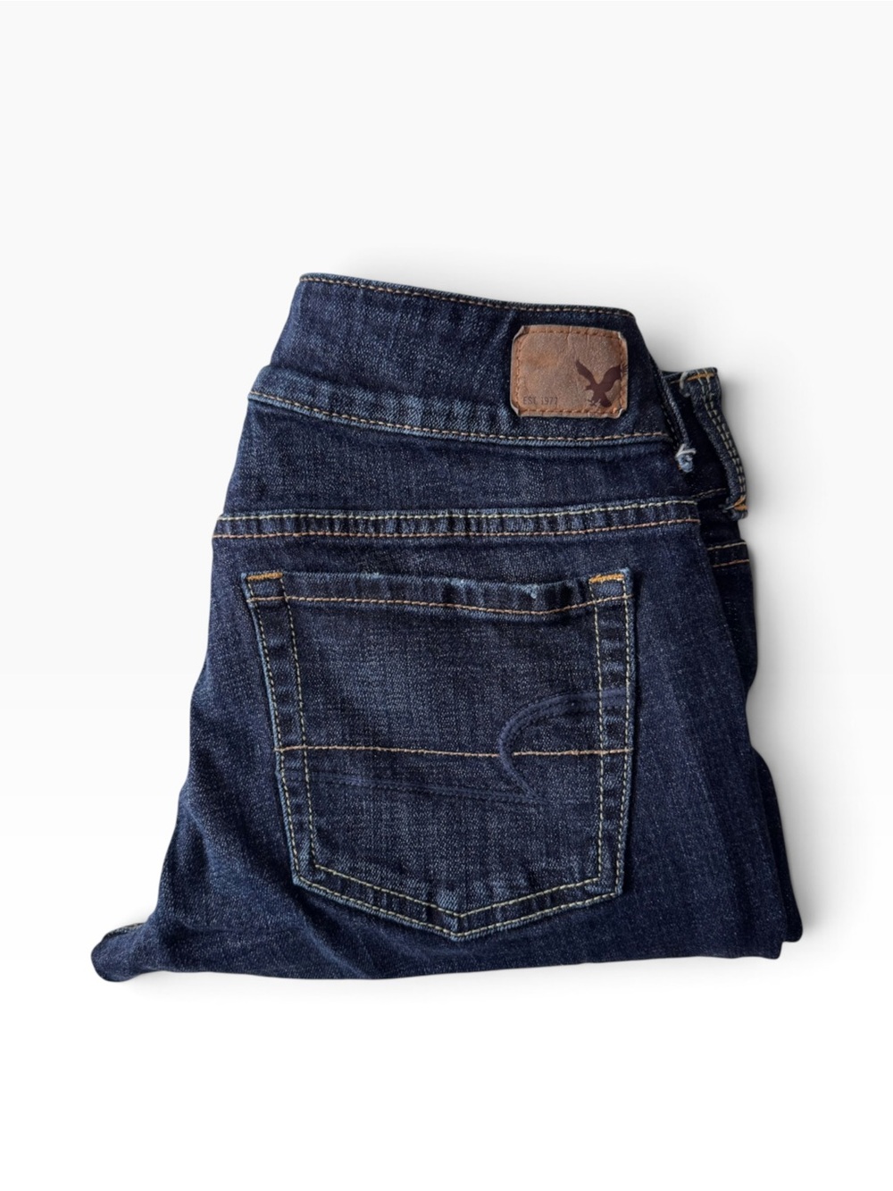 American Eagle Low Rise Stretch Artist Crop Jeans Dark Wash